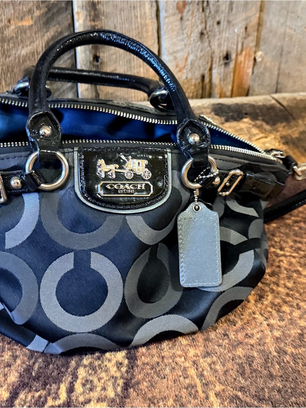 Coach MadisonBlack Signature Satchel Bag